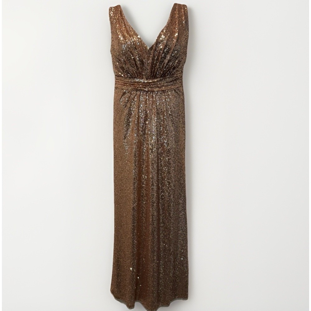 Revelry Bijou Sequin Formal Maxi Dress‎ Gown Rose Gold Size 22 Wedding Reception